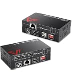 Amazon | MiraBox KVM HDMI USBエクステンダー、USB2.0パススルー、POC